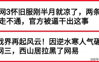 离开剑网三就不会做游戏？逆水寒水军迷惑操作：你不能比我火