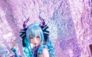 cos：初音未来miku小恶魔cos正片@雪糕有点咸