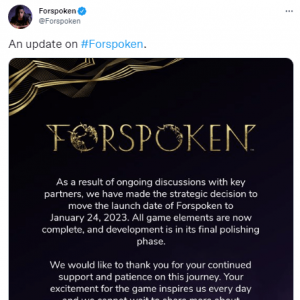 SE虚幻5大作《FORSPOKEN》再跳票！明年1月24号上市